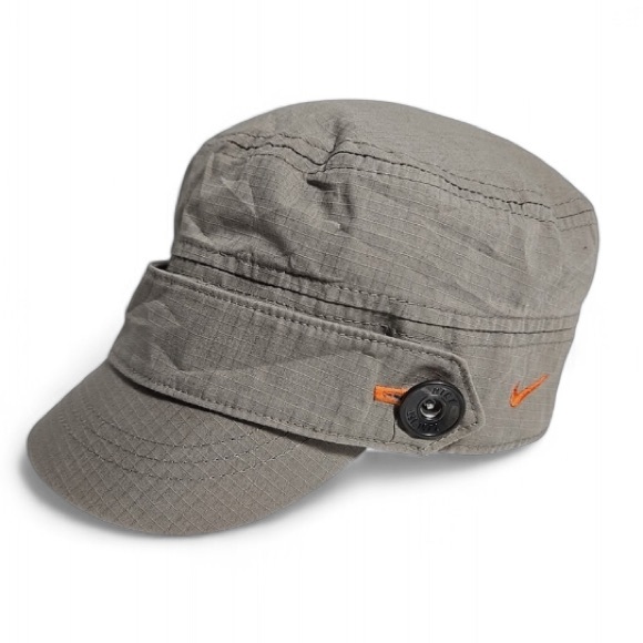 Nike Golf Khaki Tan Beige Ripstop Cotton Cadet Newsboy Cap Hat - Picture 1 of 11